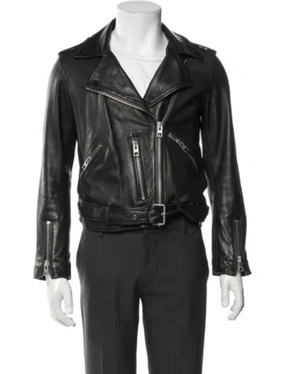 Pre-owned Allsaints Leather Moto Jacket In Black