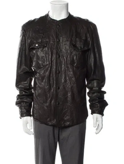 Pre-owned Allsaints Leather Moto Jacket In Black