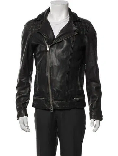 Pre-owned Allsaints Leather Moto Jacket In Black