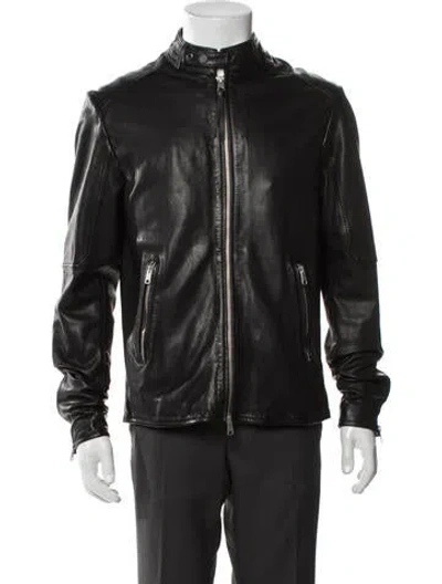Pre-owned Allsaints Leather Moto Jacket In Black