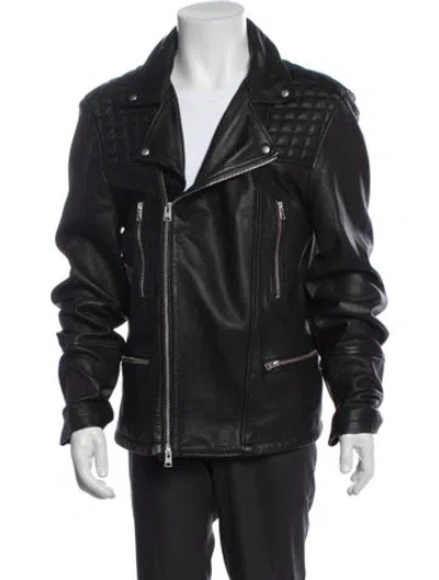 Pre-owned Allsaints Leather Moto Jacket In Black