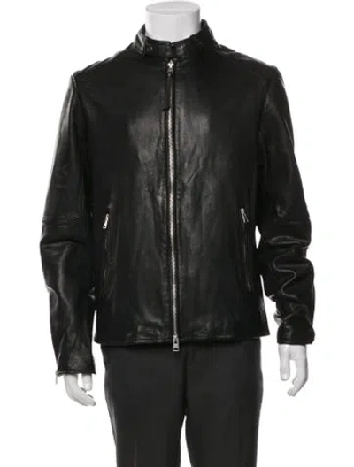 Pre-owned Allsaints Leather Moto Jacket In Black