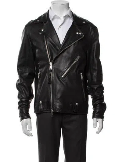 Pre-owned Allsaints Leather Moto Jacket In Black