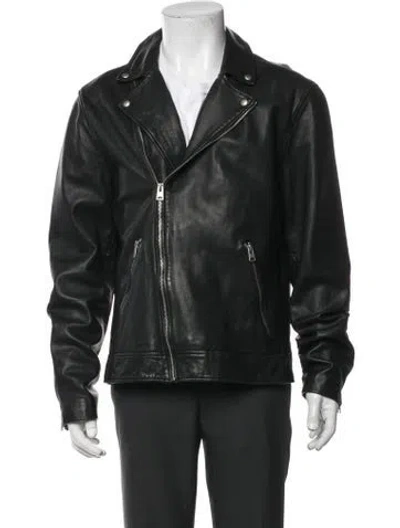 Pre-owned Allsaints Leather Moto Jacket In Black