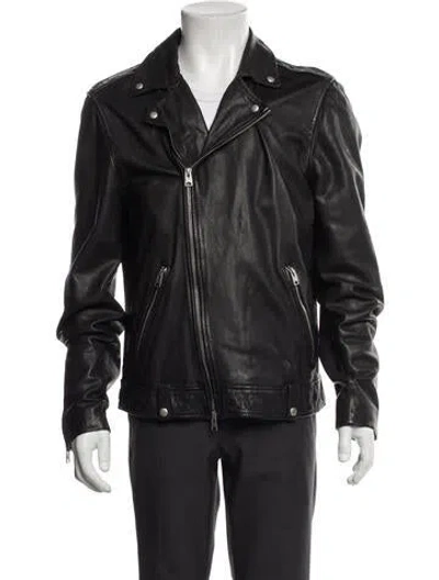 Pre-owned Allsaints Leather Moto Jacket In Brown