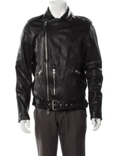 Pre-owned Allsaints Leather Moto Jacket In Brown