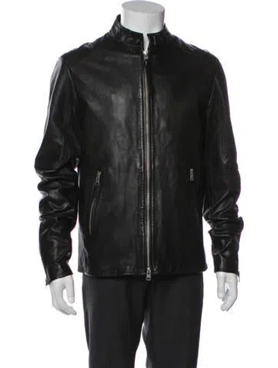 Pre-owned Allsaints Leather Moto Jacket W/ Tags In Black