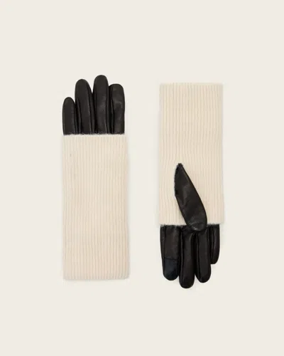 Allsaints Leather Onyx Leather Gloves In Brown