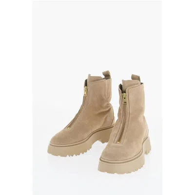 Allsaints Leather Ophelia Booties With Frontal Zip In Multi