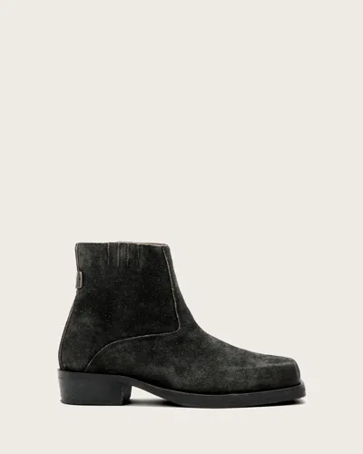 Allsaints Leather Orla Leather Boots In Gray