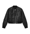 Allsaints Womens Black Orten Logo-patch Leather Bomber Jacket In Black