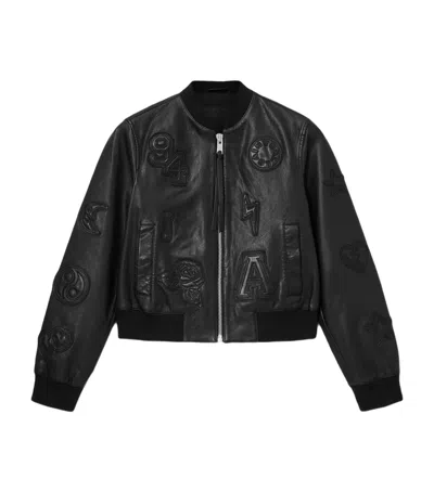 ALLSAINTS LEATHER ORTEN BOMBER JACKET