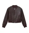 Allsaints Womens Oxblood Red Orten Leather Bomber Jacket In Brown