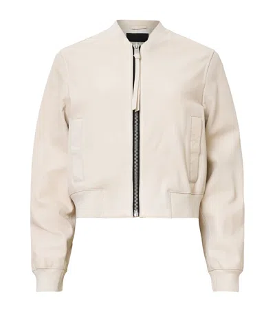ALLSAINTS LEATHER ORTEN BOMBER JACKET