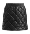 Allsaints Ottie Quilted Leather Mini Skirt In Black