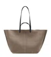 Allsaints Leather Phoenix Tote Bag In Grey