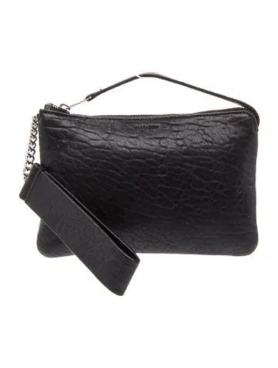 Pre-owned Allsaints Leather Portfolio In Black