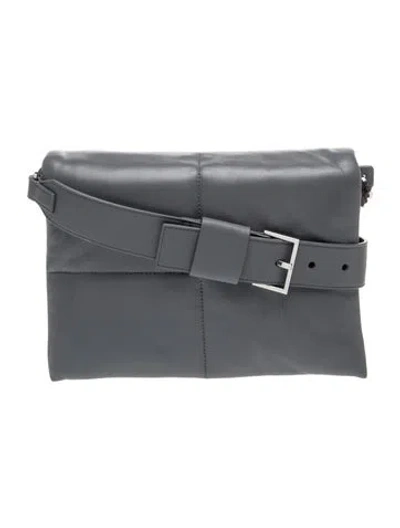 Pre-owned Allsaints Leather Portfolio In Gray