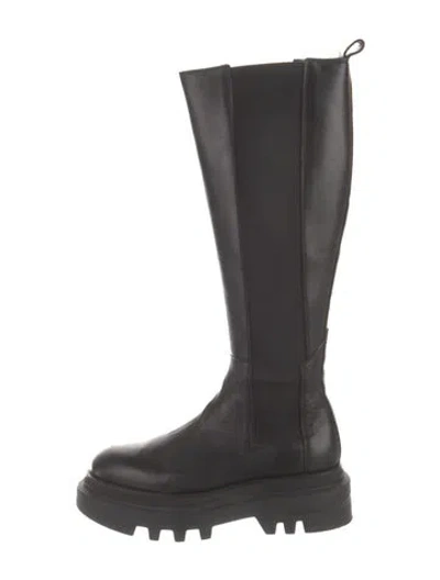 Pre-owned Allsaints Leather Rain Boots In Black
