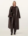 Allsaints Leather Reed Leather Trench In Brown