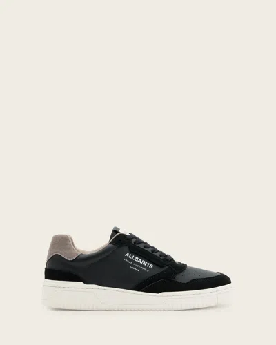 Allsaints Leather Regan Low Top Trainers In Black