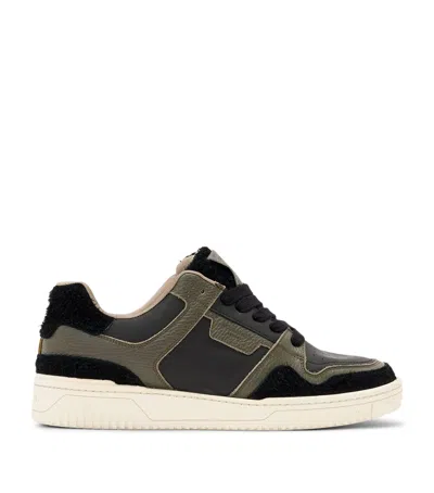 Allsaints Leather Regan Plus Low-top Sneakers In Black