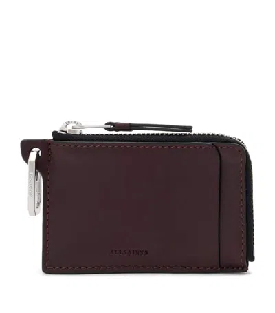Allsaints Leather Remy Wallet In Red