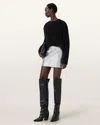 Allsaints Leather Renai Leather Mini Skirt In White