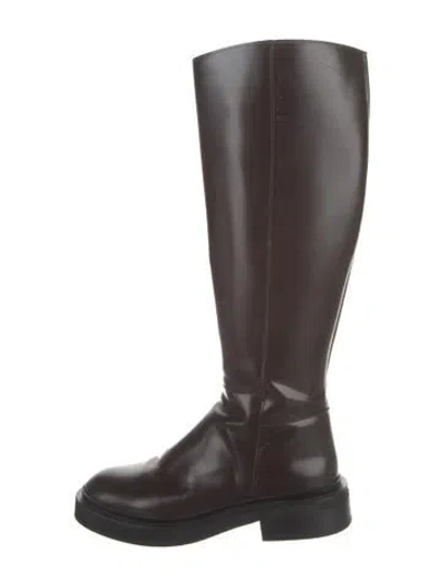 Pre-owned Allsaints Leather Riding Boots In Brown