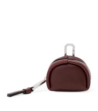 Allsaints Leather Rosalie Airpods Case In Red