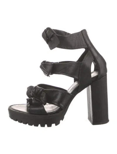 Pre-owned Allsaints Leather Sandals In Black