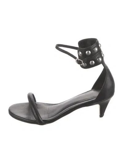 Pre-owned Allsaints Leather Sandals In Black
