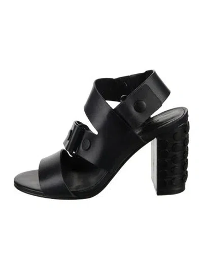 Pre-owned Allsaints Leather Sandals In Black