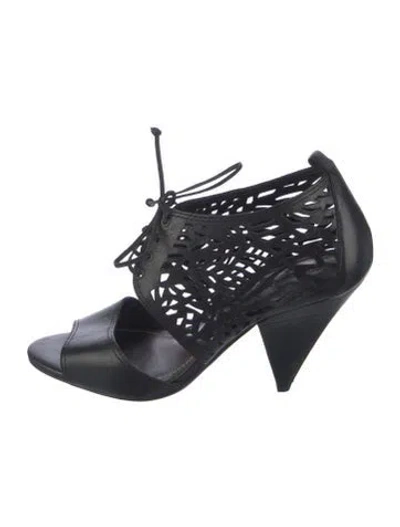 Pre-owned Allsaints Leather Sandals In Black