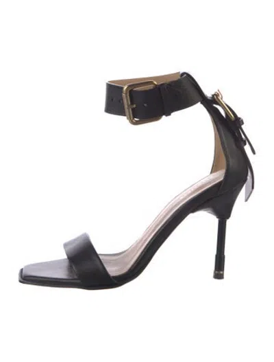 Pre-owned Allsaints Leather Sandals In Black