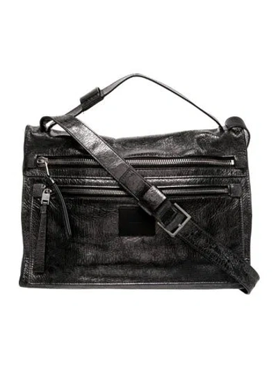 Pre-owned Allsaints Leather Shoulder Bag In Black