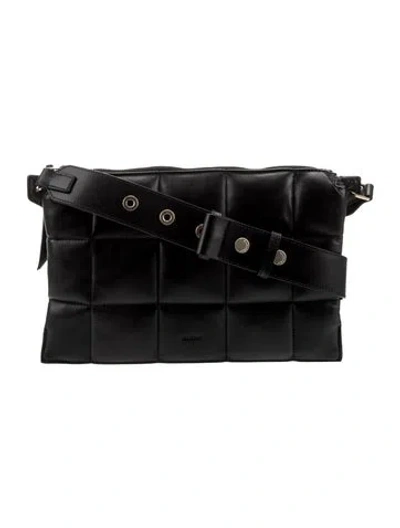 Pre-owned Allsaints Leather Shoulder Bag In Black