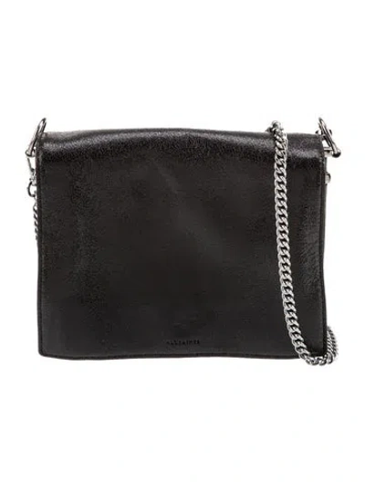 Pre-owned Allsaints Leather Shoulder Bag In Black