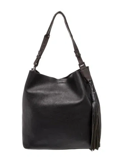 Pre-owned Allsaints Leather Shoulder Bag In Black