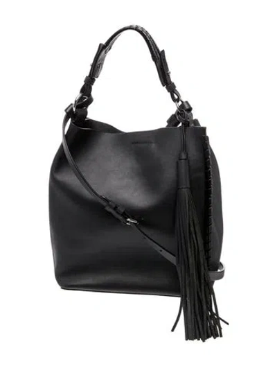Pre-owned Allsaints Leather Shoulder Bag In Black