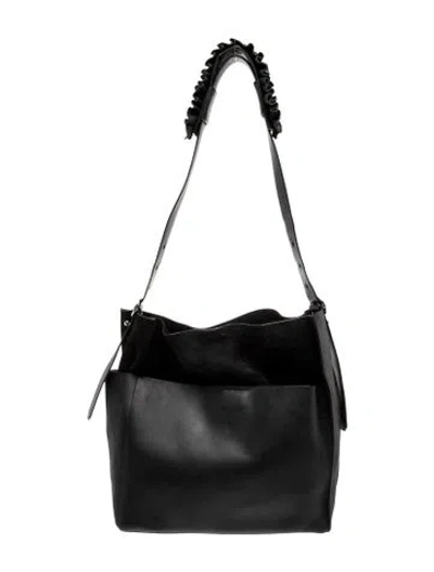 Pre-owned Allsaints Leather Shoulder Bag In Black