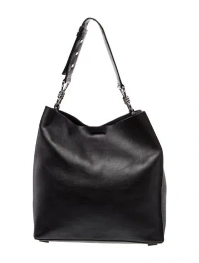 Pre-owned Allsaints Leather Shoulder Bag In Black