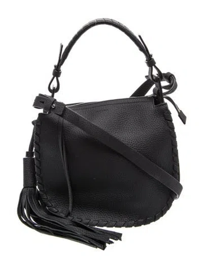 Pre-owned Allsaints Leather Shoulder Bag In Black