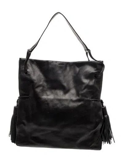 Pre-owned Allsaints Leather Shoulder Bag In Black