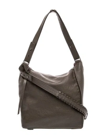 Pre-owned Allsaints Leather Shoulder Bag In Gray