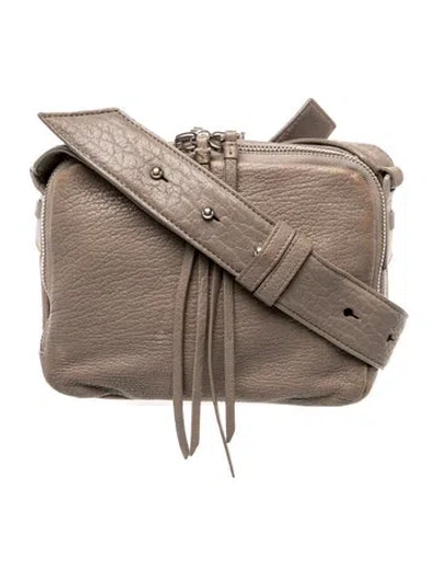 Pre-owned Allsaints Leather Shoulder Bag In Gray