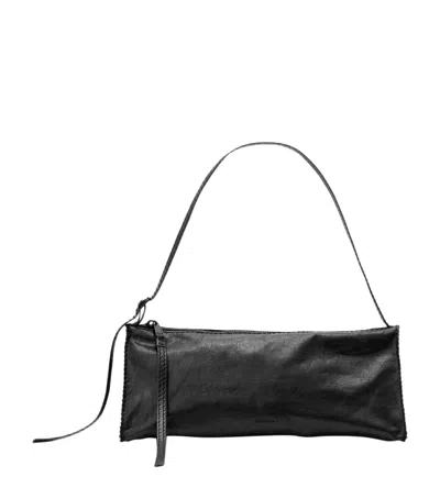Allsaints Leather Siloh Shoulder Bag In Black