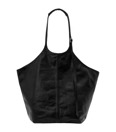 Allsaints Leather Siloh Tote Bag In Black