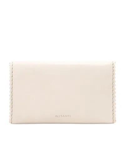 Allsaints Leather Siloh Wallet In White
