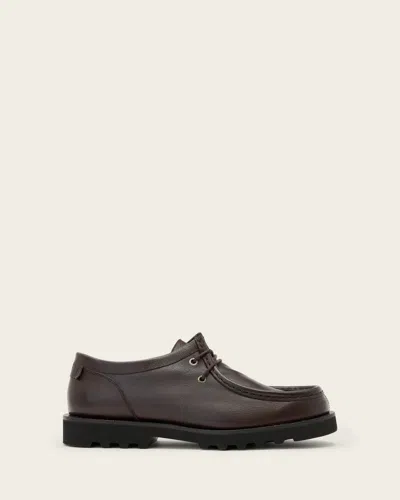 Allsaints Leather Skiff Apron Leather Shoes In Red